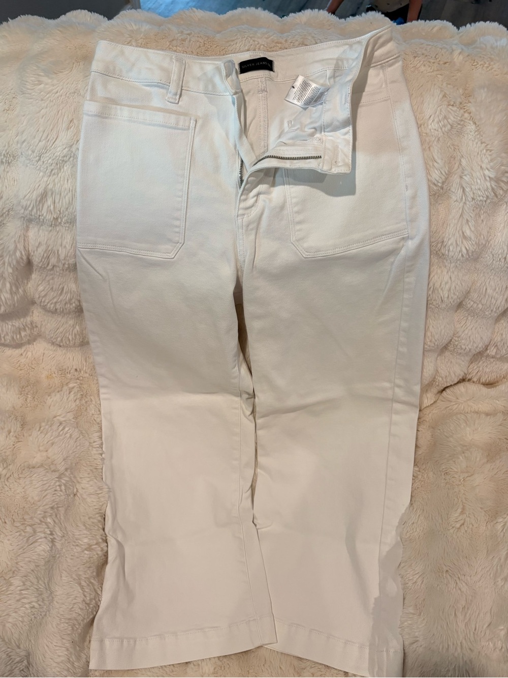 Silver White Stretch Casual Jeans